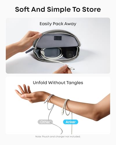 Eco-Friendly Anker Car Play Cable – 6 ft Upcycled Braided USB A to USB C Charger for i Phone 16, 15 Pro Max & Samsung Note20 – Fast Charging & Seamless Connectivity in Stylish Violet – Durable, Tangle-Free Design for Ultimate Driving Experience