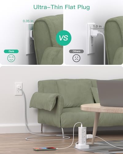 High-Performance Surge Protector Power Strip Tower with 12 AC Outlets and 4 USB Fast Charging Ports – 10 FT Extension Cord for Ultimate Flexibility, Ideal for Home, Office, and Dorm Room Essentials – Space-Saving Design with Advanced Surge Protection