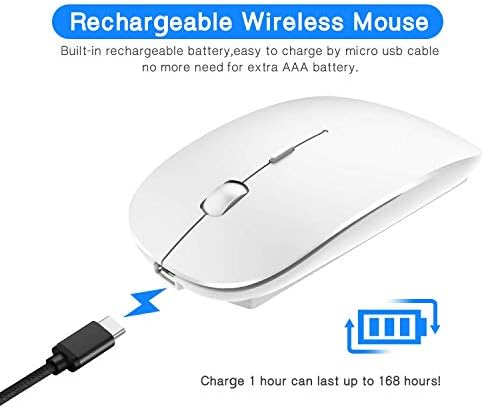 Sleek Bluetooth Wireless Mouse for Mac, Windows & i Pad – Ergonomic Design, High-Precision Navigation, Rechargeable & Dual-Mode Compatibility (Gray & Black) – Elevate Your Productivity with Clutter-Free Connectivity