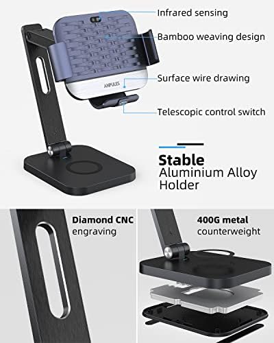 Sleek Aluminium Alloy 2-in-1 Wireless Charger Stand for Samsung Galaxy Z Fold & Galaxy Buds – Rapid 3-Coil Charging Station with 20 W Adapter for Enhanced Device Efficiency – Portable and Stylish Design Ideal for Modern Workspaces and On-the-Go Charging