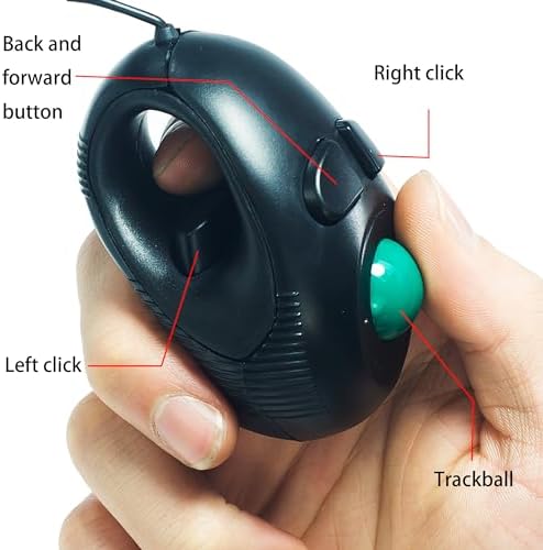 Ergonomic Finger Mouse – Handheld Trackball Pointer for Precision Navigation | Mini USB Wired Mouse for Enhanced Comfort & Speed | Ideal for Left & Right-Handed Users | Perfect for Mac & Windows Laptops and Desktops