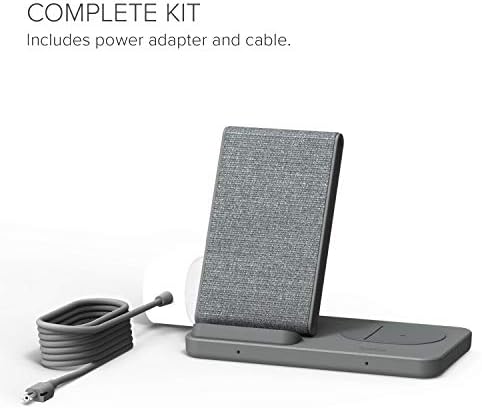 Upgrade Your Charging Game with the i Ottie i ON Wireless Duo Charger – Google-Certified Dual Power Hub Featuring 10 W Smartphone Stand & 5 W Accessory Pad for Effortless Qi Charging of Pixel Devices, Stylish Dark Grey Finish Enhances Any Space – Complete with Power Cable & Adapter for Instant Setup and Optimal Performance