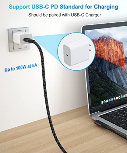 Elebase Right Angled USB Type C to C 100W Cable 6.6FT with USB A Adapter,90 Degree Power Delivery Fast Charging PD Charger Cord for MacBook Mac Pro,iPad 10 10th Air 4 4th 5 5th Mini 6 6th Generation – Enhanced Compatibility and Speed