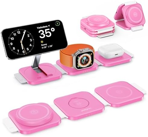 Ultimate 3-in-1 Magnetic Wireless Charger: Fast Charging Station for i Phone 16/15/14/13/12, Air Pods Pro/3/2/4, and Apple Watch S10 – Compact Travel Solution with Enhanced Magnetic Alignment for Streamlined Device Powering