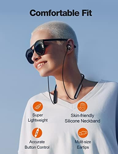Rythflo V5.2 Premium Wireless Bluetooth Earbuds – Sweatproof Neckband Headphones with Deep Bass, 30-Hour Battery Life, and Built-in Microphone for Ultimate Comfort and Connectivity – Perfect for Athletes and Music Lovers on the Go