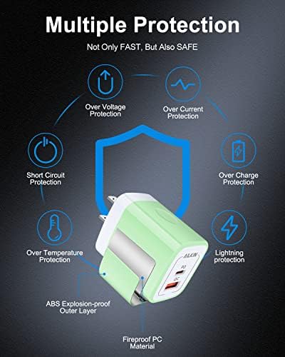 20 W Dual-Port USB-C Wall Charger – Fast Charging Power Adapter for i Phone, Samsung Galaxy, Google Pixel, and More – Compact & Reliable Power Delivery for Simultaneous Device Charging – Essential Tech Accessory for Home & Travel
