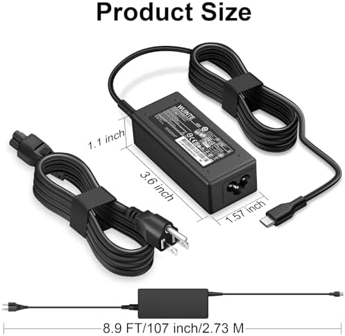 Efficient 45 W USB-C Laptop Charger: Universal Fast Charging Adapter for HP, Dell, Lenovo, Asus & Acer with Enhanced Safety Features, 24/7 Customer Support & 1-Year Warranty – Ideal for Chromebooks and All USB-C Devices