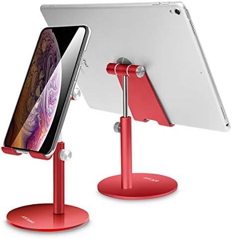 Telescopic Aluminum Tablet Stand by AICase – Universal Adjustable Holder for 4-13 Inch i Pads and Smartphones, Lightweight Silver Design for Enhanced Portability and Comfortable Multi-Angle Viewing Experience