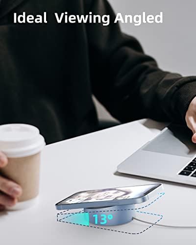 Stouchi Mag- Safe Charger Stand for 25W/15W MagSafe Charger Heavy-Duty Premium Metal Holder Base Desktop Tablet Mount for iPhone 16 Pro /16/15 Pro/15/14/13/12 -Silver – Enhanced Compatibility and Speed