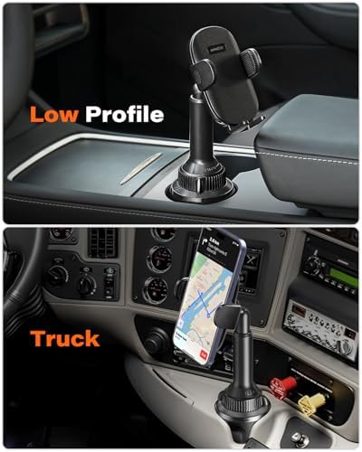 Universal Car Cup Phone Holder by APPS2 | Adjustable Long Arm with 360° Swivel for i Phone, Samsung, Google & All Smartphones | Secure, Stable Design for Hands-Free Navigation & Communication | Effortless Installation in Standard Cup Holders | Ideal Smartphone Accessory for Safe Driving