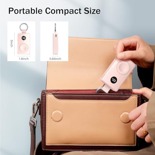 i.VALUX Magnetic Wireless Power Bank for Apple Watch – 4000 m Ah Ultra-Portable Charger with Keychain for Series 10-2 – Fast Charging Solution for Active Lifestyles – Sleek, Lightweight Design for Effortless On-the-Go Charging – Essential Travel Accessory for Apple Watch Users