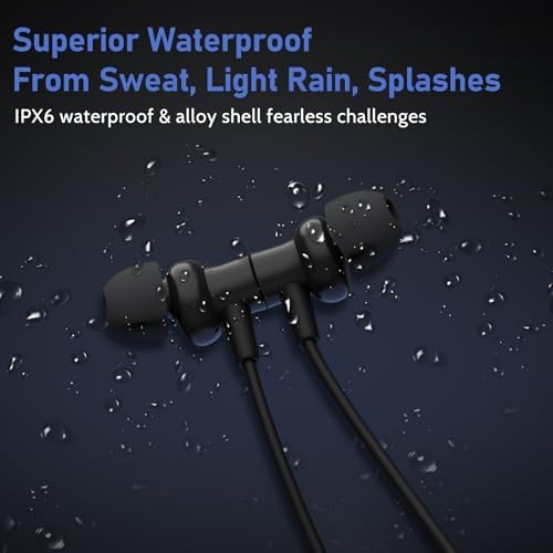 Revolutionary Neckband Bluetooth Earbuds with Bluetooth 5.3 – 80-Hour Playtime, IPX6 Waterproofing for Ultimate Durability, Immersive Deep Bass Sound, Magnetic Storage for Hassle-Free Use – Perfect for Gym, Running, and Travel Enthusiasts