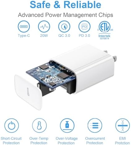 i Phone 16 Fast Charging Pack: 3 USB-C Blocks & 3 Durable 6 FT Cables for Ultimate Compatibility with i Phone 15, i Pad Pro, and Air Pods – Compact, Portable, and Reliable Power Solution for On-the-Go Users