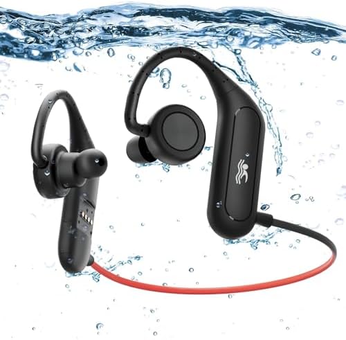 Ultimate IPX8 Waterproof Earbuds for Aquatic Adventures – Cutting-Edge Wireless Sports Headphones with Built-in MP3 Player, 16-Hour Battery Life, and Enhanced In-Ear Bass for Optimal Sound Quality While Swimming, Perfect for Water Sports Enthusiasts and Fitness Lovers