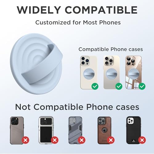 Upgraded Magnetic Phone Grip for i Phone: Premium Silicone Loop Holder with Mag Safe Compatibility – Ergonomic 360-Degree Stand, Non-Slip Design in Sleek Black for Enhanced Comfort and Secure Handling on i Phone 16/15/14/13/12 Pro Max/Plus
