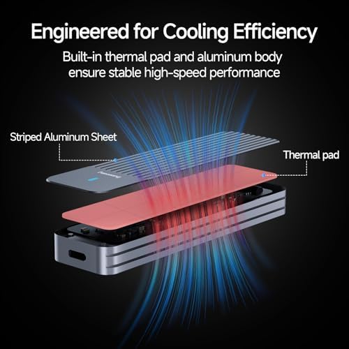 Ultra-Fast 10 Gbps USB 3.2 Gen 2 SSD Enclosure for M.2 NVME/SATA Drives – Versatile External Adapter for 2230/2242/2260/2280 SSDs, MD87 Model with Enhanced Durability & Easy Setup – Perfect for Tech Enthusiasts & Professionals Seeking High-Speed Data Transfer Solutions
