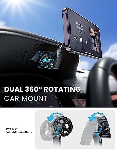 Revolutionize Your Driving with the e Samcore Mag Safe Car Mount – Premium Magnetic Phone Holder for i Phone 15, 14, 13, and 12 Pro Max, Featuring a Flexible Base for Effortless Adjustment and Enhanced Stability – Ultimate Car Accessory for Safe Navigation and Hands-Free Use