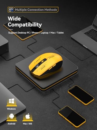 Streamlined Bluetooth Wireless Mouse – Rechargeable Ergonomic Multi-Device Mice (Tri-Mode: BT1/BT2 + 2.4 GHz) with USB Receiver, Stylish Khaki to Pink Design for Laptop, Mac Book, PC, i Mac, i Pad – Ultimate Comfort & Flexibility for Effortless Productivity