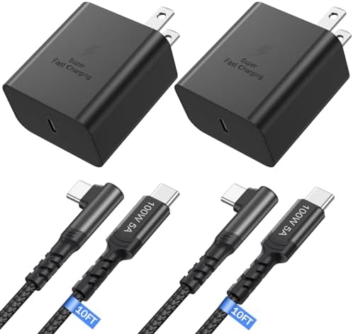 Costyle 45 W USB-C Fast Charger with 10 FT Type C Cable – Ultimate Rapid Charging Solution for Samsung Galaxy S20 to S25 & Note 20 – Travel-Friendly, Compact Design with Advanced Safety Features for Optimal Battery Longevity