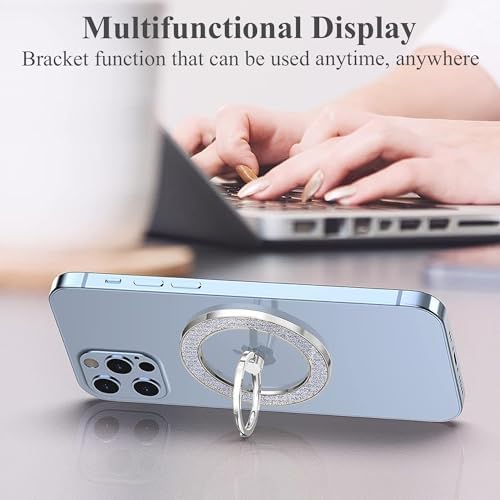 LIZIMANDU Mag Safe Magnetic Phone Holder – Rose Gold Finger Ring Stand for i Phone 15 Pro Max/Plus and Compatible Smartphones – Stylish Grip with 360-Degree Rotation, Effortless Installation, Wireless Charging Ready, Durable Accessory for Everyday Functionality and Fashion