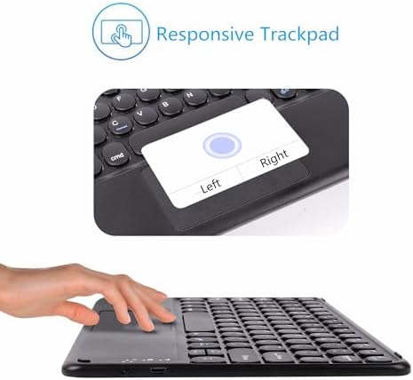 Ultra-Slim Pink Bluetooth Keyboard with Touchpad – Multi-Device Compatible Rechargeable Wireless Keyboard for i Pad, i Phone, Android, PC & Mac – Effortless Typing & Intuitive Navigation for On-the-Go Professionals and Students