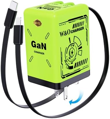 Revolutionize Your Charging Experience with the W & O 45 W Ga N Fast Charger – All-in-One Retractable Dual Cable Wall Plug for i Phone 16/15/14/13/12/11 & Galaxy S25/24 – Ultimate Lightning and Type-C Compatibility for Lightning-Fast Power Delivery – Sleek, Compact, and Durable Charging Solution Perfect for Home, Office, or Travel – Tidy Your Space with Innovative Design and Effortless Portability