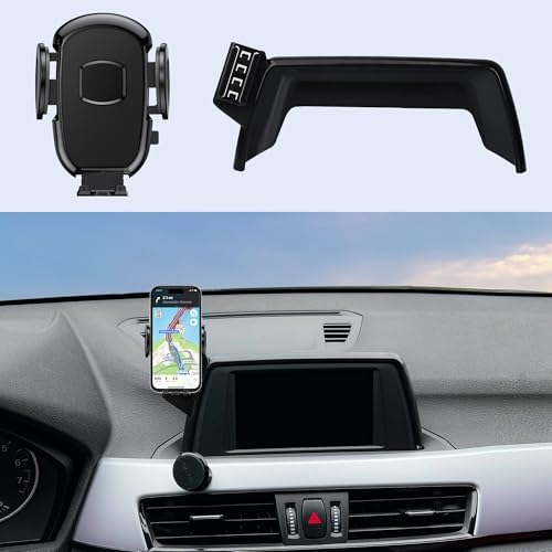 BMW X1/X2 2016-2019 Car Phone Holder Mount for 6.5-Inch Screens – Sturdy Dashboard Mount for i Phone & Android – Thick Case Compatible, Effortless Installation, Enhanced Stability for Safe Navigation and Hands-Free Calls