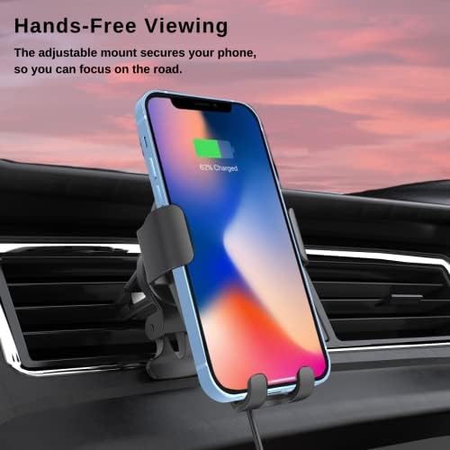 Transform Your Vehicle with the Rapid X Dashio CW4 Car Vent Mount & Wireless Charger – Fast 15 W Qi Charging, Adjustable Slide & Lock Design for i Phone 14/13/12/11/X, Samsung & All Qi-Compatible Smartphones – Ultimate Convenience & Safety on the Road