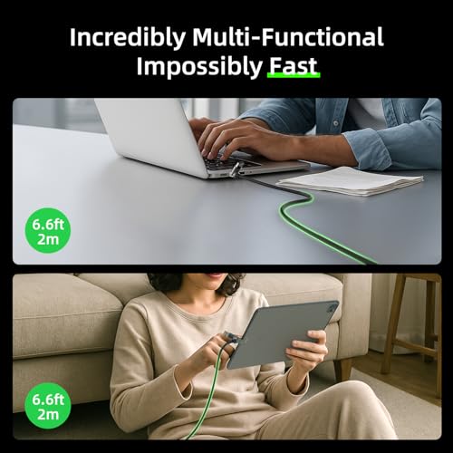 Ultimate 4-in-1 USB C Charging Cable – 6.6 Ft High-Power Type C to Type C Charger for i Phone 16/15/14 Pro Plus, i Pad, Mac Book Pro/Air – 240 W Fast Charge & Multi-Device USB-A Compatibility for Seamless Power Solutions