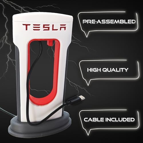 Tesla Supercharger-Inspired USB-C Phone Charger – Fast Charging Hub for Android & i Phone – Sleek, Portable Charging Station for Tesla Model Y Owners – Ideal for Home, Travel & Office Use – Enhanced Speed & Compatibility