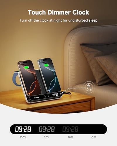 Swan Scout 710 A Dual Wireless Phone Charger – Fast Charging Station for i Phone 16/15/14/13/12/11/8/X, Apple Watch 10/9/8/7/6/Ultra, and Air Pods Pro/3/2/4 – Effortless Multi-Device Charging with Enhanced Compatibility and Sleek Design