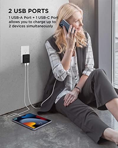 i Home 20 W Multiport USB C Charger – Fast Charging Dual Port Adapter for Home & Travel – Compact Flat USB Wall Plug with Enhanced Device Compatibility – Reliable, Efficient Power for Smartphones & Tablets
