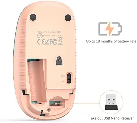 Sleek Vssoplor Wireless Mouse – Ultra-Slim Silent Optical Companion for Laptops & PCs | 2.4 GHz Nano Receiver, Perfect for Quiet Workspaces & Travel | Enhanced Compatibility for Windows, Mac & Linux