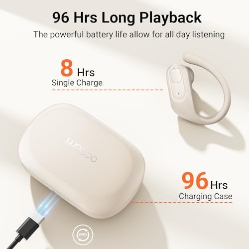 Unleash Your Workout Potential with Occiam Sport Wireless Earbuds – 96 Hours of Uninterrupted Playtime, Ergonomic Design for Ultimate Comfort, Exceptional Sound Quality, and Wide Compatibility – Perfect for Gym Sessions, Running, and Everyday Use – Striking Sky Blue Aesthetic