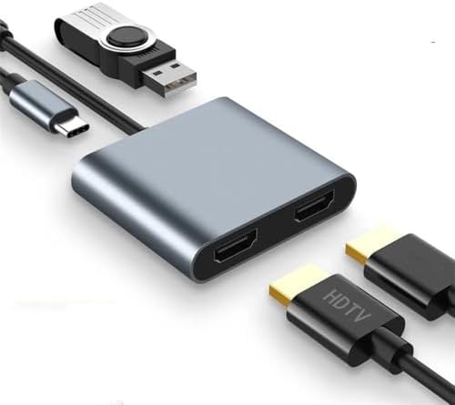 Experience Unmatched Connectivity with the 4 K USB C to Dual HDMI Multiport Adapter – Elevate Your Workstation with Seamless Dual Display Support, Rapid 100 W Power Delivery, and Versatile USB-A Ports for Ultimate Productivity and Enhanced Visuals
