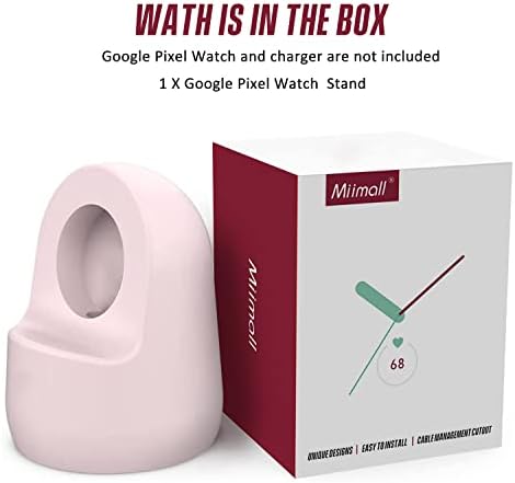 Elevate Your Charging Routine with Miimall’s Premium Non-Slip Silicone Dock for Google Pixel Watch 2 – Ingenious Cable Management, Quick-Power Solution, and Stylish Design for Effortless Access and Enhanced Aesthetics (White)