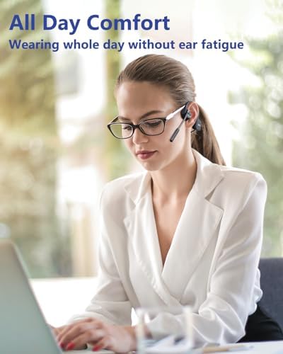 Next-Gen Bluetooth 5.0 Open Ear Wireless Headphones with Superior Noise-Cancelling Mic – IPX4 Waterproof Earbuds Perfect for Professionals and Active Lifestyles – Dual Device Pairing for Effortless Connectivity and Crystal-Clear Communication