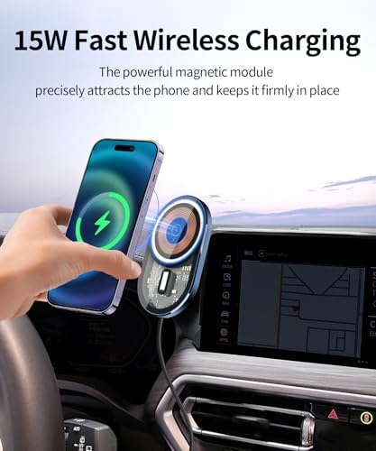 Wireless Charging car Phone Holder for BMW X3 2018-2021/BMW X4 2019-2021 Accessories 10.25/10.3-inch Screen Fixed Clip,360° Rotation car Phone Mount Compatible with MagSafe – Enhanced Compatibility and Speed