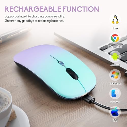 Seamless Productivity with 3 Pack Rosy Glow Red Wireless Bluetooth Mouse – Rechargeable, Silent, and Slim Dual Mode Mice for Laptop, Desktop, i Pad, and Mac – Perfect for On-the-Go Professionals and Students