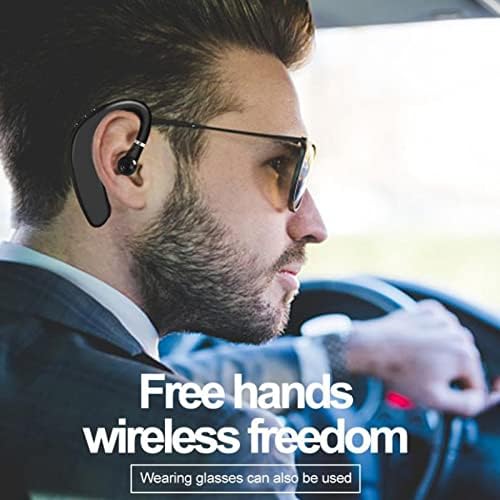 Single Ear Bluetooth V5.2 Wireless Earphones – Ergonomic Waterproof Headset for Professionals on the Move – Extended Battery Life & Effortless Device Compatibility for Hands-Free Communication
