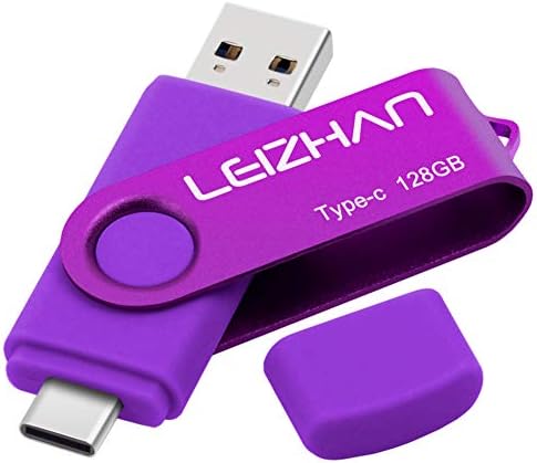 Leizhan 128 GB Type C USB Flash Drive – High-Speed USB 3.0 OTG Thumb Drive for Samsung Galaxy S10, S9, Note 9 & Google Pixel XL – Versatile Dual Connector for Effortless Data Transfer and Enhanced Storage Solutions