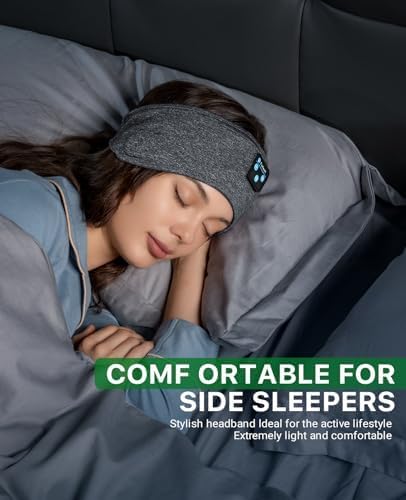 Fulext Bluetooth Sleep Headphones Headband – Ultimate Comfort for Side Sleepers, Thin HD Stereo Sound Quality – Ideal for Insomnia Relief and Travel Convenience – Perfect Gift for Men and Women – Enhanced Compatibility, Long-Lasting Battery Life for All Night Relaxation