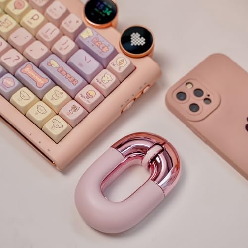 Charming Macaron Dual Mode Wireless Charging Mouse – Sweet Donut Design for Effortless Travel, Silent Operation & 1200 DPI Precision – Perfectly Compatible with PC, Mac & Laptops (Pink) – Elevate Your Workspace with Style and Functionality