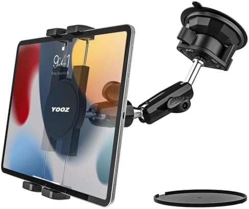 Heavy-Duty Suction Tablet Mount for Cars – Universal Dashboard Holder with Strong Suction for i Pad Pro, Galaxy Tab & More – Adjustable Arm for Optimal Viewing & Secure Fit – Perfect for Safe Navigation & Hands-Free Use