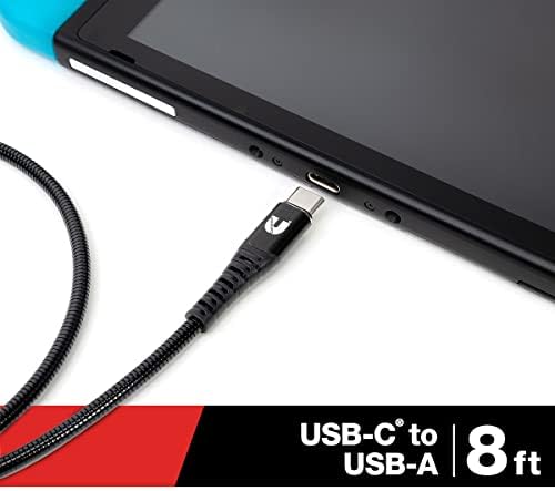Cummins 8 ft Metal Braided Type C Charger Cord – Durable Android Compatible USB Cable for High-Speed Charging and Ultimate Flexibility