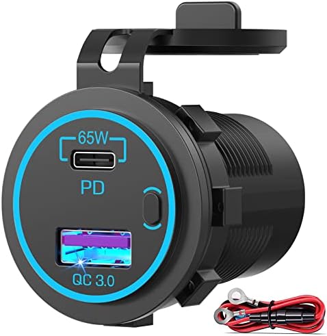 High-Performance 83 W 12 V USB Outlet Qidoe: 65 W USB-C Fast Charging Car Charger with Quick Charge 3.0, Waterproof Power Socket for Boats, Trucks, RVs, and Marine Use – Ultimate Portability and Efficiency for All Your Devices