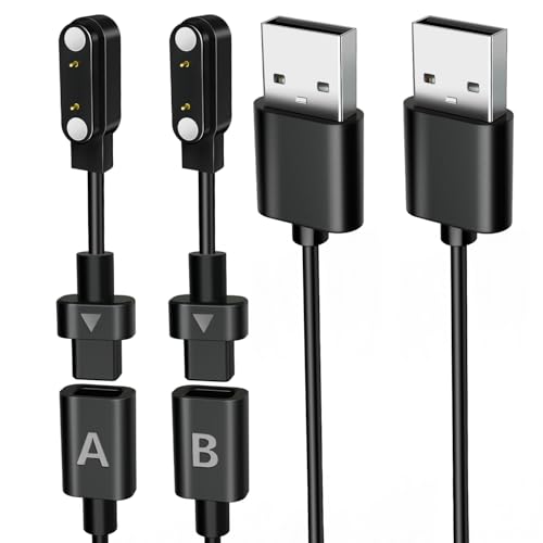 Revolutionary Dual-Pack AB284 Magnetic Reversible Charger – Fast 2.84 mm Pin-Pitch Cable for Smartwatches & Bone Conduction Headphones – Superior Durability & Convenience for Tech Savvy Users – Hassle-Free Power Solution for On-the-Go Lifestyles
