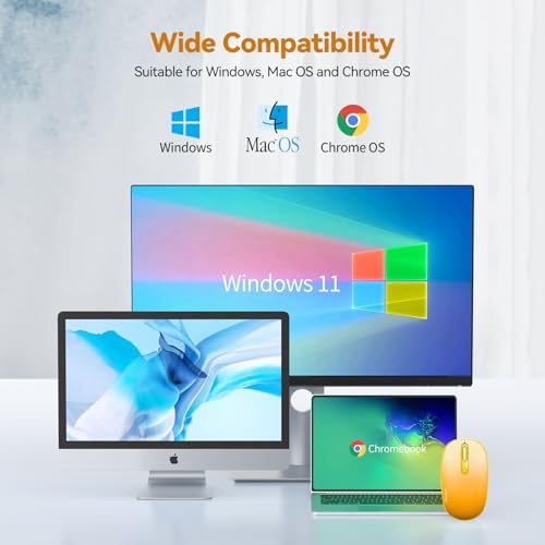 TECKNET 2.4 GHz Wireless Mouse – Ultra-Quiet & Portable Computer Companion with Adjustable DPI, USB Receiver, and Ergonomic Design for Seamless Use Across Chromebook, Laptop, PC & Mac – Enhance Productivity Effortlessly