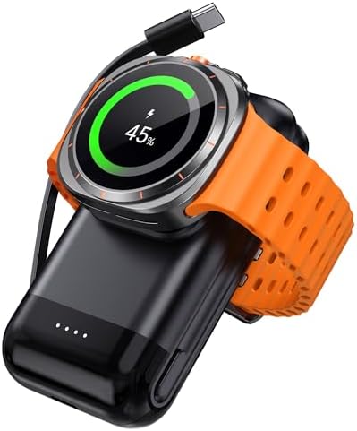 Ultimate Portable Charger for Samsung Galaxy Watch 7/Ultra/6/5/4/3 & Galaxy S25/S24/S23/Z Fold 7/Flip 7 – 6000 m Ah High-Capacity Power Bank with Fast Charging Technology for On-the-Go Convenience – Versatile Smartwatch & Phone Charging Solution