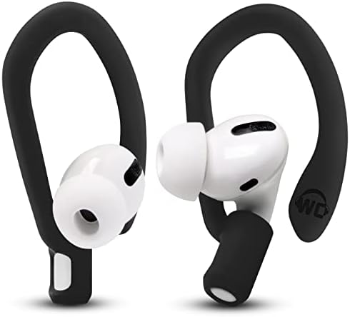 Patented WC Hook Z – Upgraded Over-Ear Hooks for Air Pods Pro 1, 2 & Air Pods 1, 2, 3 | Secure Fit Earbud Accessories with Unique Left & Right Design | Two Size Pairs Included | Winter White | Premium Quality by Wicked Cushions for Maximum Comfort and Stability